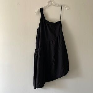 anthropologie one shoulder dress / XS / pure black